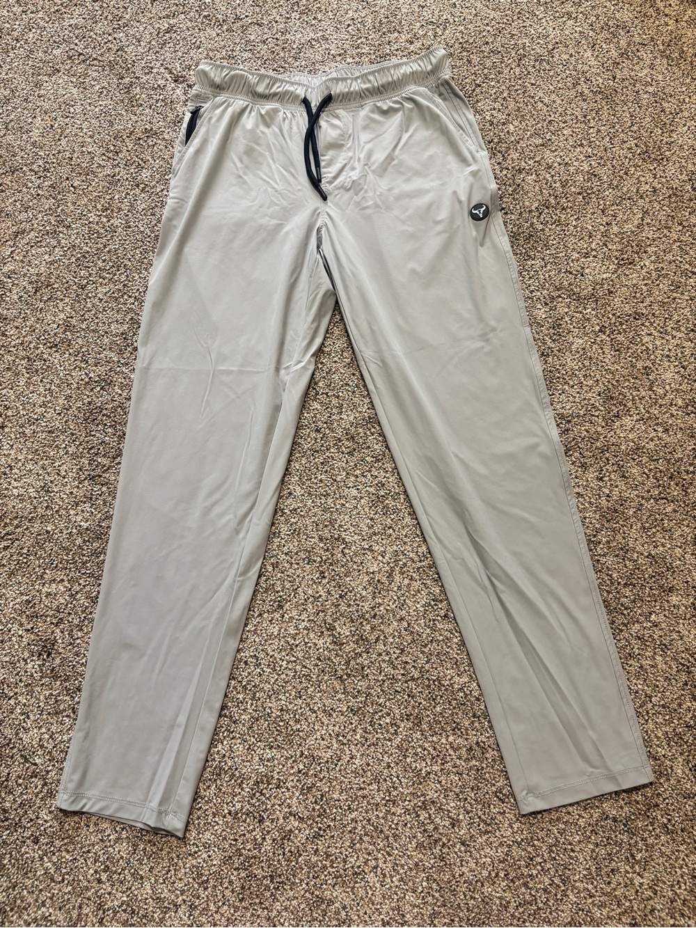 Men's Lightweight Gray Active Pants - Performance Joggers Small Elastic Stretch